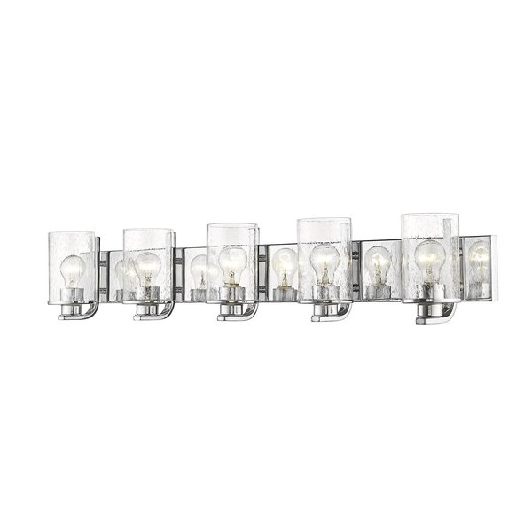 Z-Lite Beckett 5 Light Vanity, Chrome And Clear Seedy 492-5V-CH